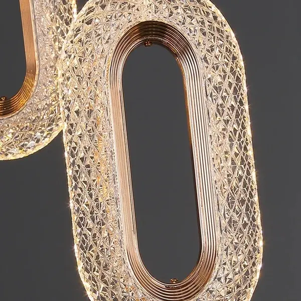 Żyrandol nowoczesny, lampa wisząca glamour, złota, designerska, ekskluzywny podwójny zwis VALO DOUBLE