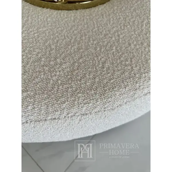 Krzesło nowoczesne na złotych nogach, tapicerowane boucle do jadalni glamour CARDINALE