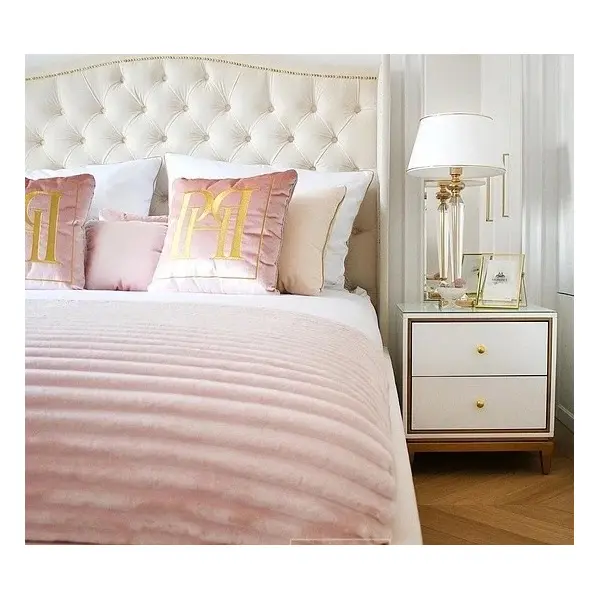 Łóżko glamour tapicerowane pikowane łóżko sypialniane VALENTINO