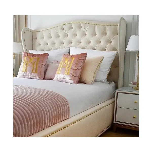 Łóżko glamour tapicerowane pikowane łóżko sypialniane VALENTINO