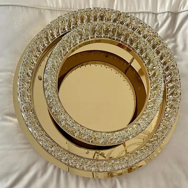 Plafon kryształowy złoty, lampa sufitowa glamour nowoczesna BELLINI