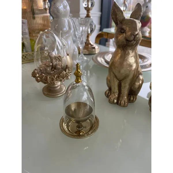 Podstawka na jajko z kloszem złota