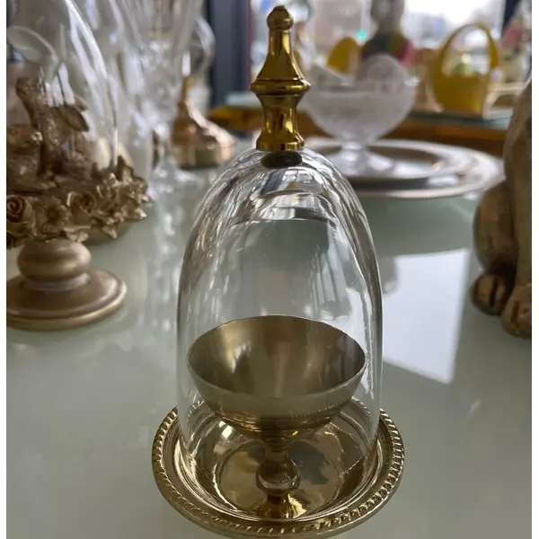 Podstawka na jajko z kloszem złota