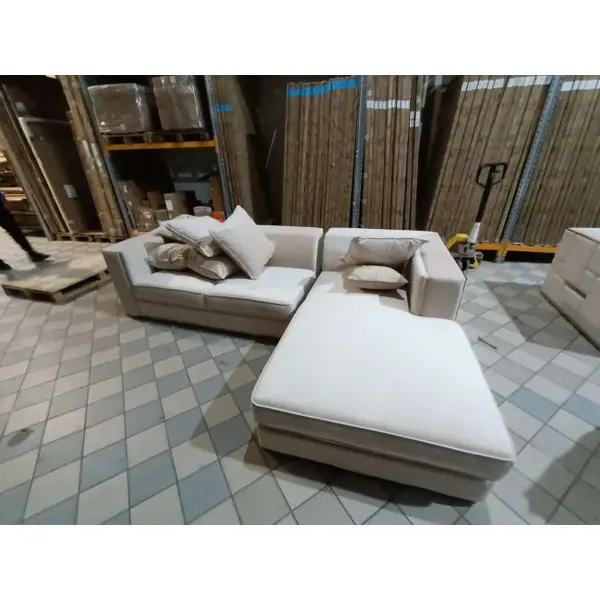 Exclusive glamor corner sofa, modern, upholstered, gold, beige, right-hand corner sofa EMPORIO OUTLET