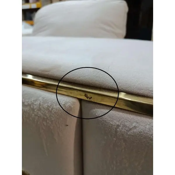 Exclusive glamor corner sofa, modern, upholstered, gold, beige, right-hand corner sofa EMPORIO OUTLET