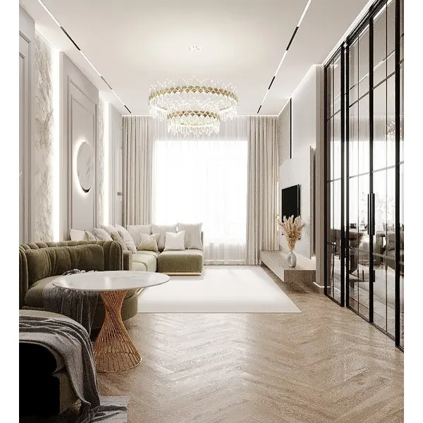 Żyrandol kryształowy złoty dwupoziomowy nowoczesny glamour BULGARI XL