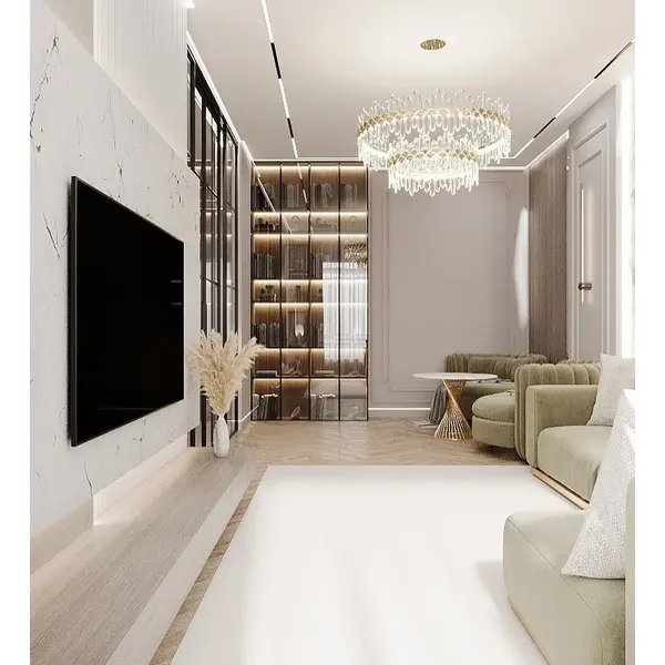 Żyrandol kryształowy złoty dwupoziomowy nowoczesny glamour BULGARI XL