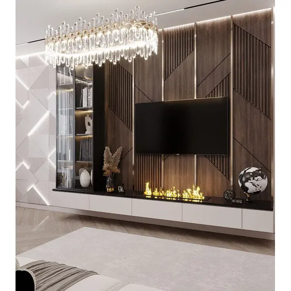 Crystal chandelier, glamor, gold, oblong, designer, exclusive in a modern style, pendant lamp above the table BULGARI L 100cm