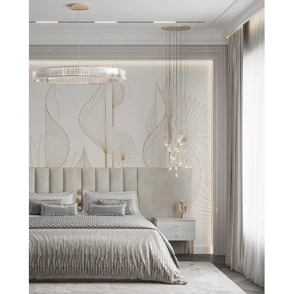 Crystal chandelier, ring, silver, modern glamor pendant lamp for the living room, adjustable ECLIPSE