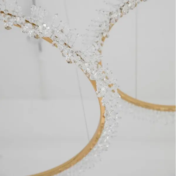 Crystal LED lamp, round ceiling lamp, ring, glamorous chandelier, modern gold BRINA