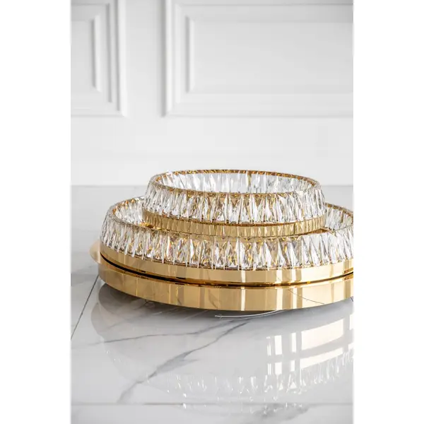 Plafon kryształowy złoty, lampa sufitowa glamour nowoczesna BELLINI