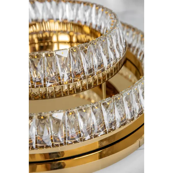 Plafon kryształowy złoty, lampa sufitowa glamour nowoczesna BELLINI