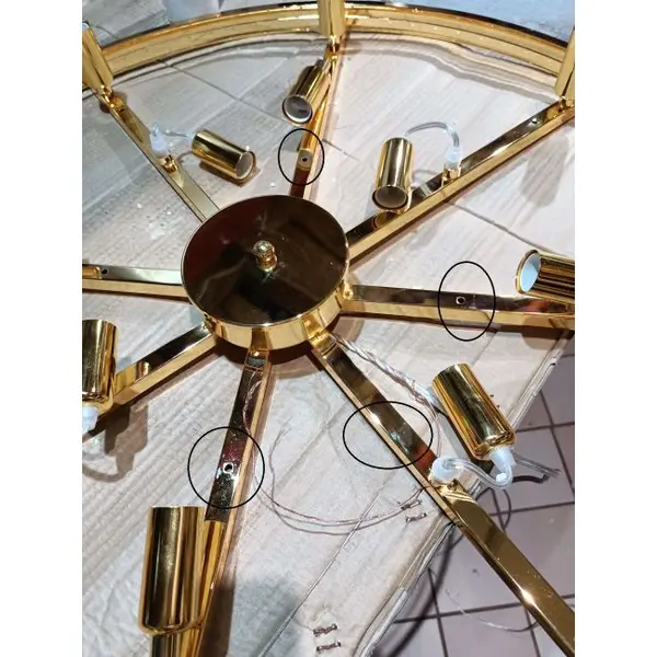 Żyrandol glamour kryształowy okrągły nowoczesny, lampa wisząca, złoty GLAMOUR 80 cm OUTLET