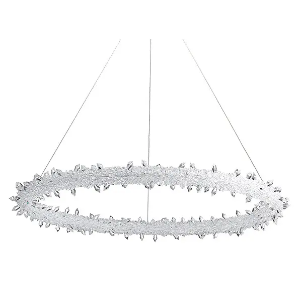 Glamor crystal round chandelier, silver ICE