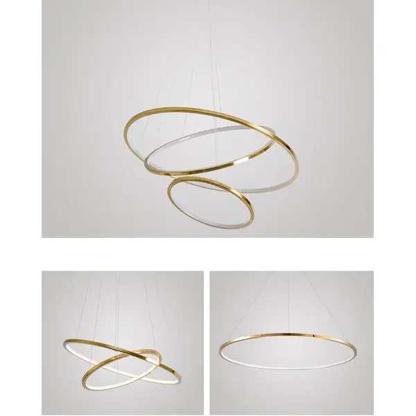 Nowoczesna lampa sufitowa złota, regulowana ring GALASSIA L