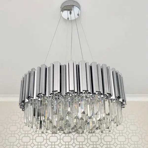 Crystal chandelier Glamour EMPIRE SILVER L 80cm
