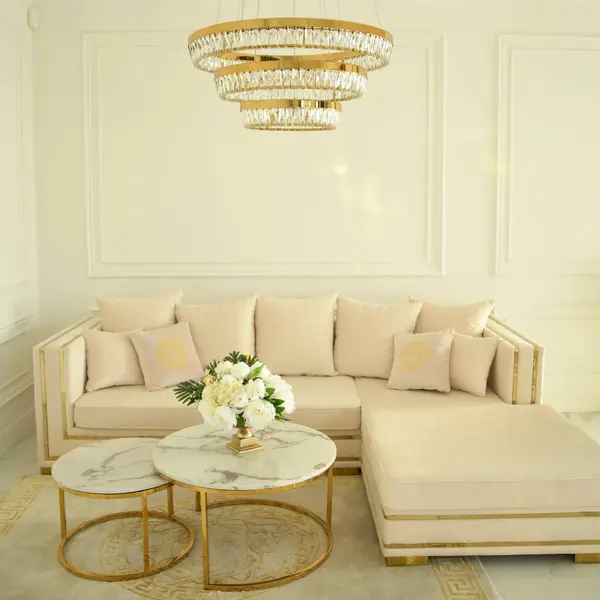 Crystal chandelier, gold, designer, exclusive in a modern style, ring, hanging lamp BELLINI XL