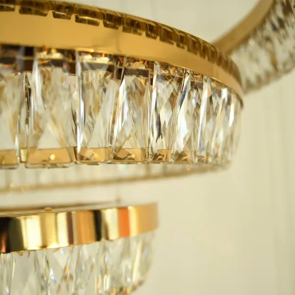 Crystal chandelier, gold, designer, exclusive in a modern style, ring, hanging lamp BELLINI XL