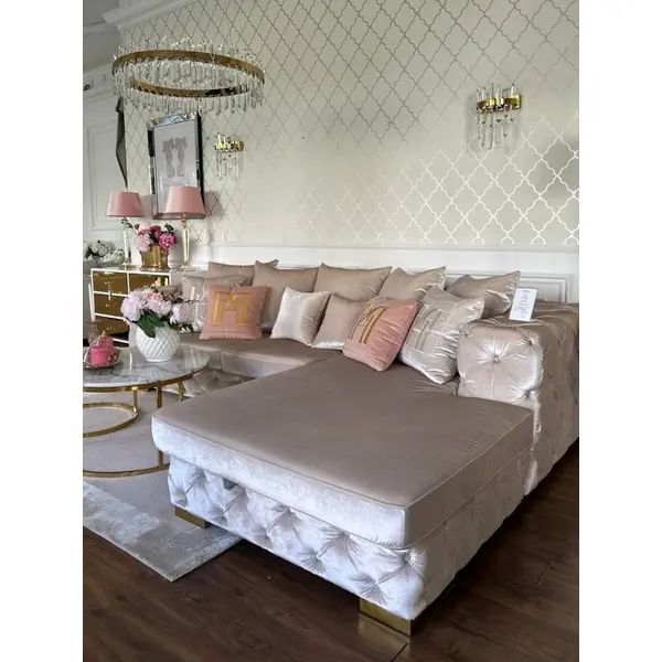 Kinkiet kryształowy nowoczesny złoty, designerska lampa ścienna glamour BULGARI