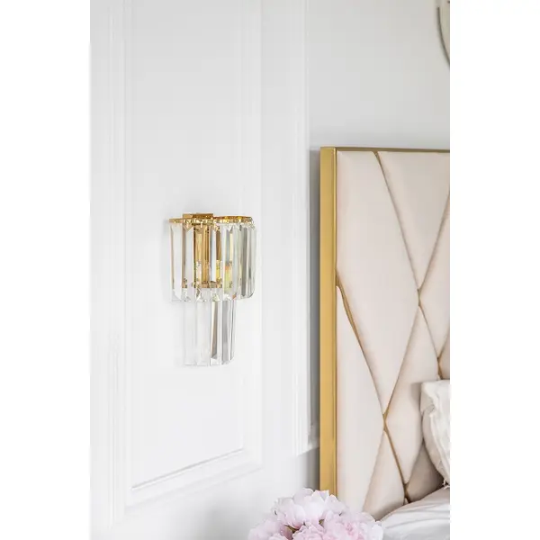 Kinkiet glamour kryształowy nowoczesny lampa ścienna złoty GLAMOUR XS