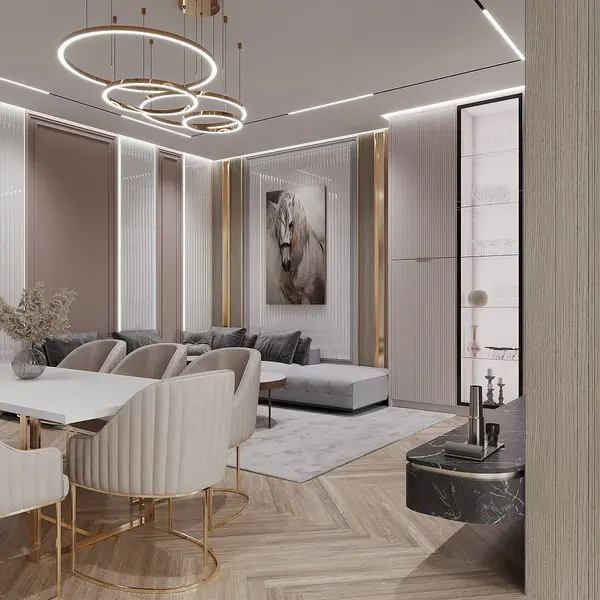 GALASSIA round, glossy, adjustable, modern, loft, gold, LED lamp, OUTLET