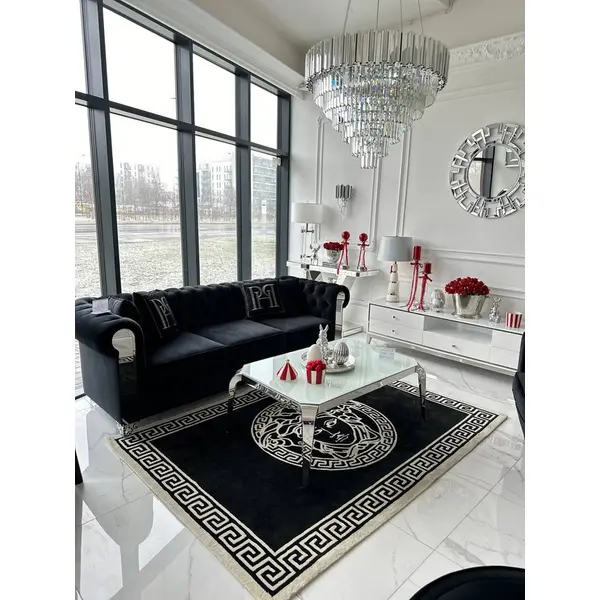 Żyrandol kryształowy glamour, ekskluzywna lampa wisząca srebrna do salonu ROYAL