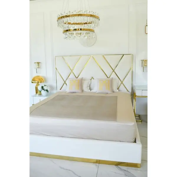 Żyrandol kryształowy złoty dwupoziomowy nowoczesny glamour BULGARI XL