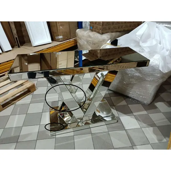 Konsola lustrzana glamour srebrna nowoczesna LV COLLECTION OUTLET