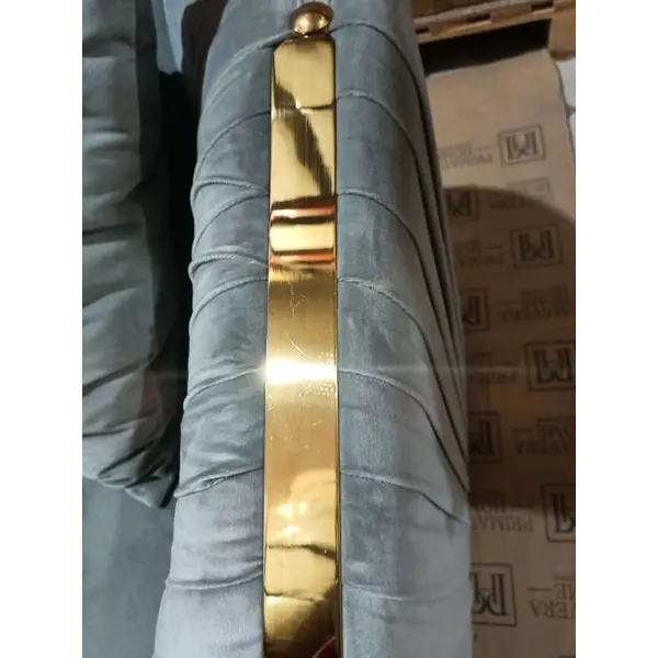 MADONNA elegant and modern grey gold glamour New York-style upholstered sofa for living room OUTLET