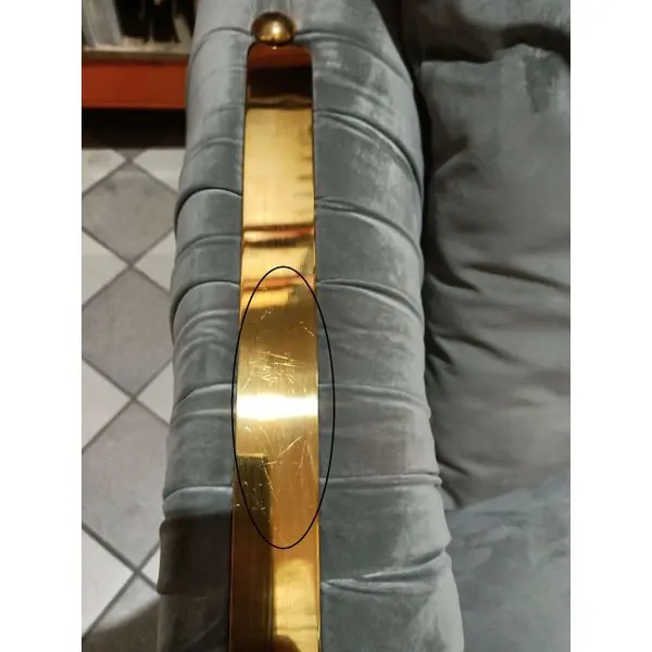 MADONNA elegant and modern grey gold glamour New York-style upholstered sofa for living room OUTLET