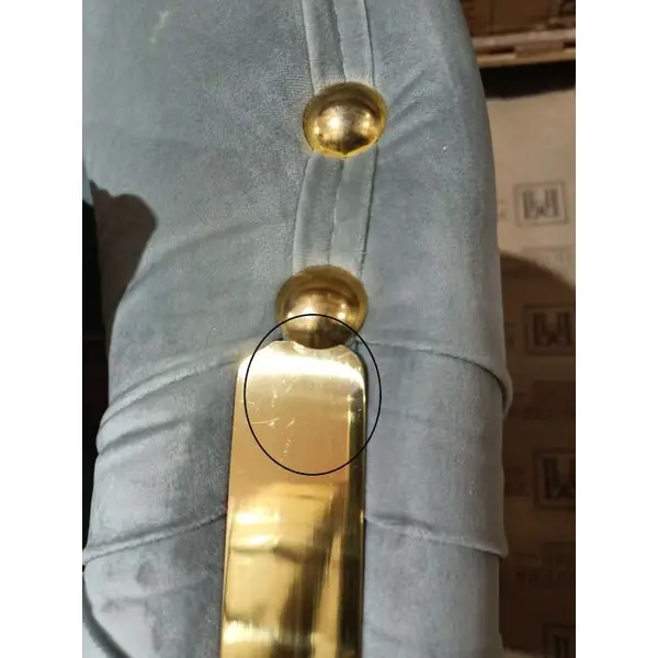 MADONNA elegant and modern grey gold glamour New York-style upholstered sofa for living room OUTLET