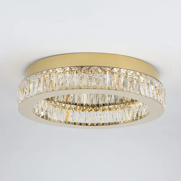 Plafon kryształowy złoty, lampa sufitowa glamour nowoczesna CRYSTAL 50 cm