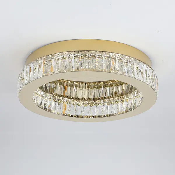 Plafon kryształowy złoty, lampa sufitowa glamour nowoczesna CRYSTAL 50 cm