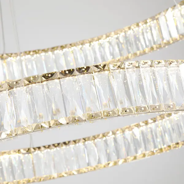 Crystal chandelier CRYSTAL L gold, glamour, exclusive, modern two-level ring