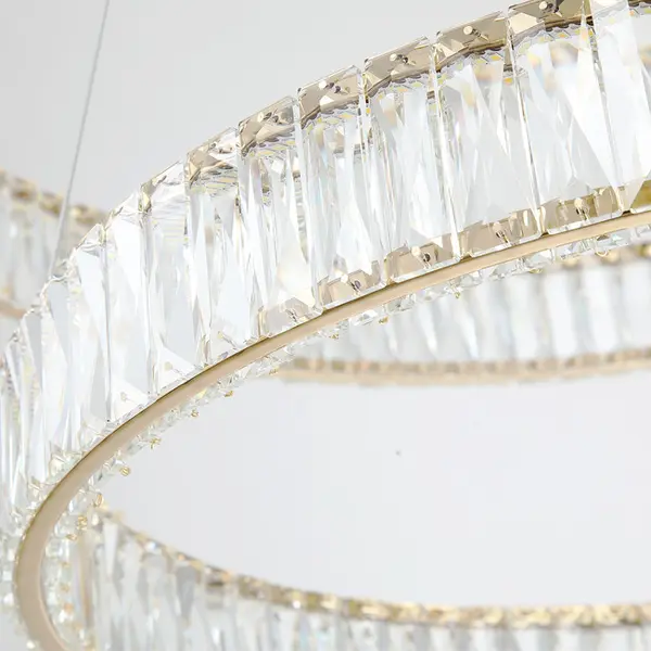 Crystal chandelier CRYSTAL L gold, glamour, exclusive, modern two-level ring