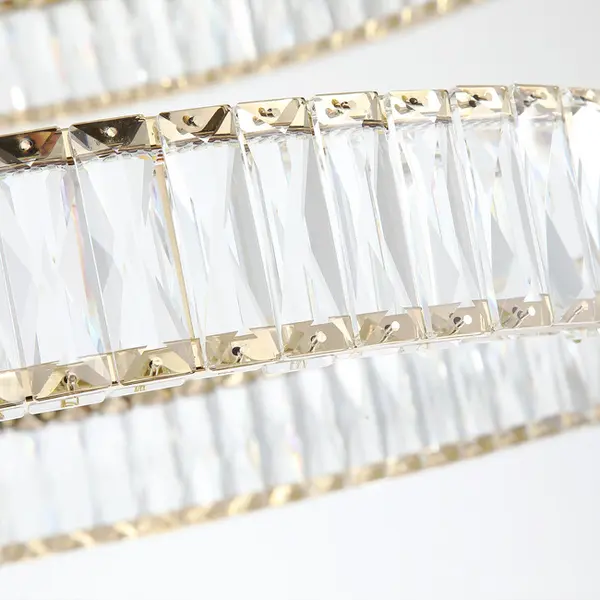 Crystal chandelier CRYSTAL L gold, glamour, exclusive, modern two-level ring