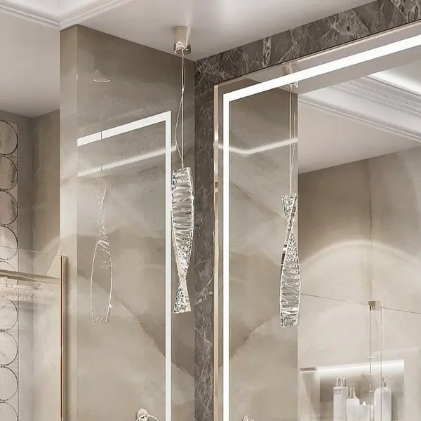 CRYSTAL XS single crystal chandelier, hanging glamour, designer silver lamp