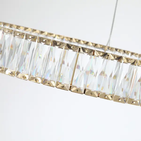 Żyrandol kryształowy złoty ring nowoczesny glamour okrągły CRYSTAL