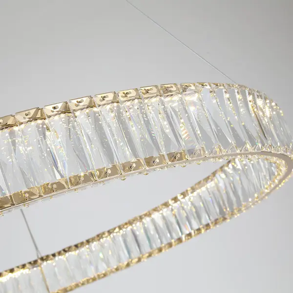 Żyrandol kryształowy CRYSTAL złoty, glamour, ekskluzywny, nowoczesny ring