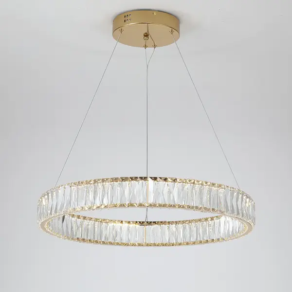 Żyrandol kryształowy CRYSTAL złoty, glamour, ekskluzywny, nowoczesny ring