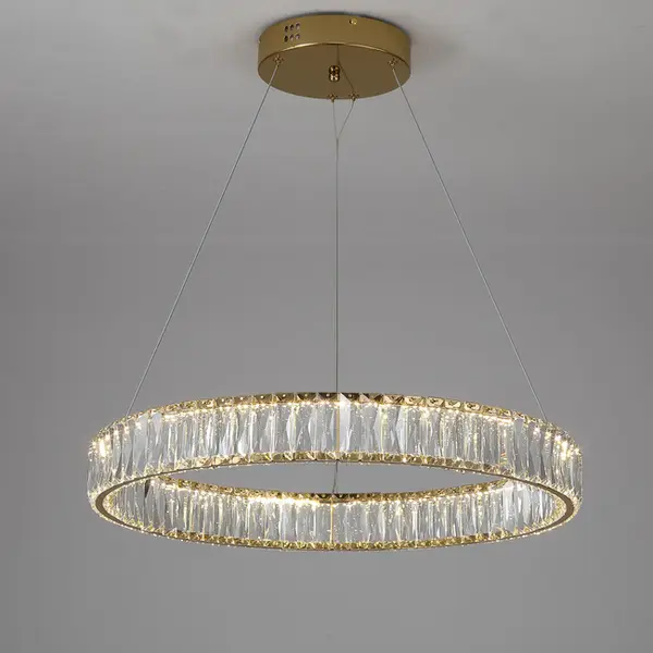 Żyrandol kryształowy CRYSTAL złoty, glamour, ekskluzywny, nowoczesny ring