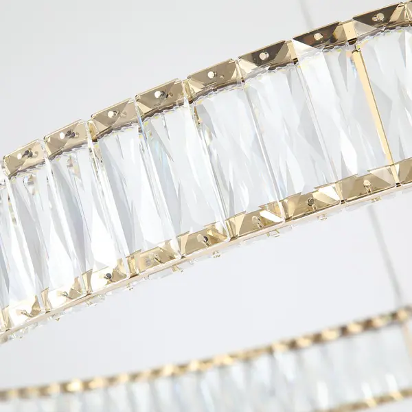 Żyrandol kryształowy złoty ring nowoczesny glamour okrągły CRYSTAL