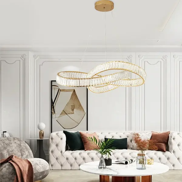 Żyrandol kryształowy złoty nowoczesny glamour LILIBET M