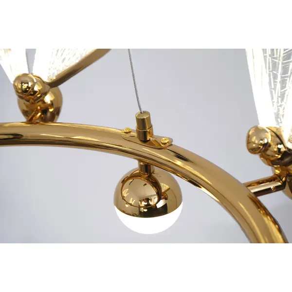 Crystal chandelier MOTYL glamour, gold, designer, exclusive in a modern style, round pendant lamp