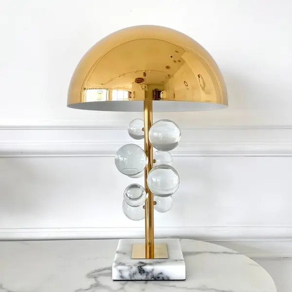 Lampa stołowa glamour, ekskluzywna, designerska, nowoczesna, art deco, złota AZURRA