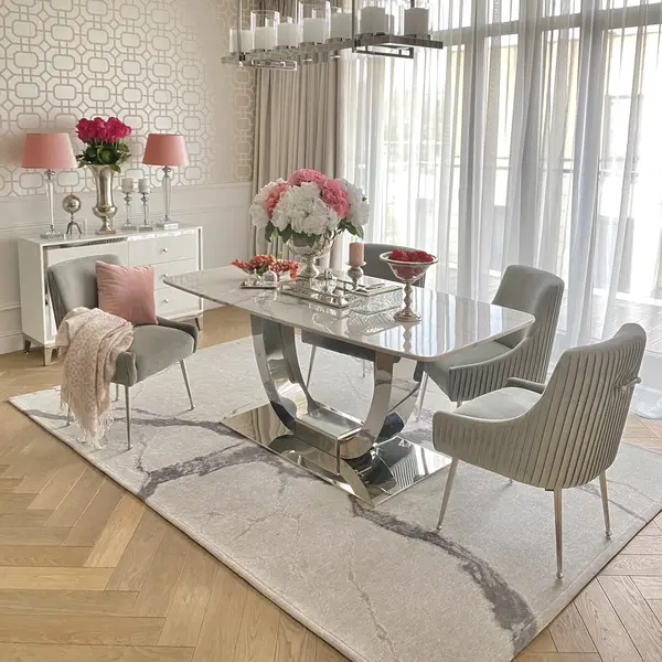 Elegant rug STATUARIO IVORY CARRARA gray by Maciej Zień