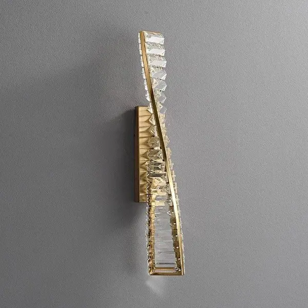 Kinkiet kryształowy złoty nowoczesny, designerska lampa ścienna glamour CRYSTAL