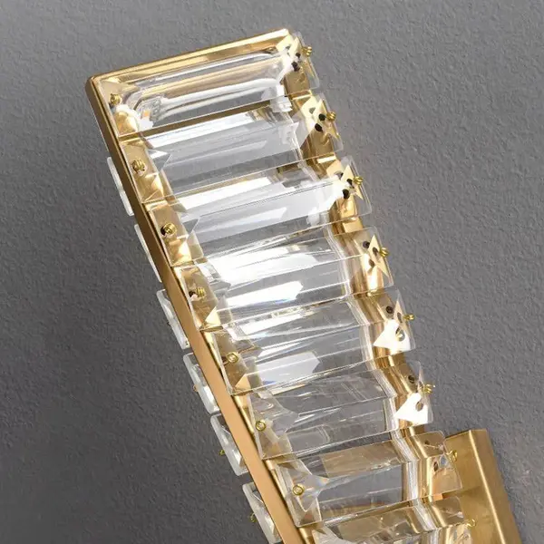 Kinkiet kryształowy złoty nowoczesny, designerska lampa ścienna glamour CRYSTAL