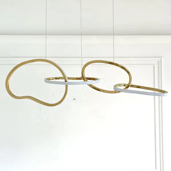 GALASSIA XL round glamorous led lamp with shiny rings, adjustable, modern, loft for living room gold