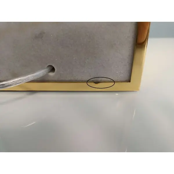 Lampa stołowa glamour, klasyczna, nowoczesna, hamptons, prostokątna z białym abażurem złota VERONICA OUTLET